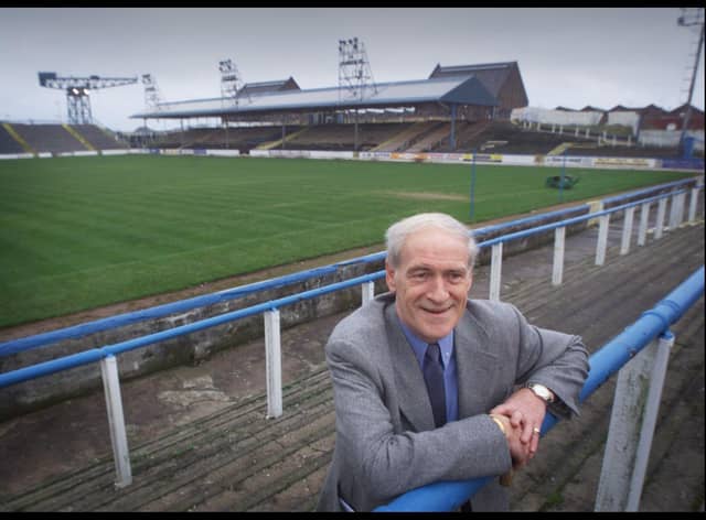 Allan McGraw at Greenock Morton ground Cappielow, where a stand is now named after him (Picture: Donald MacLeod)