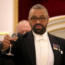 Foreign Secretary James Cleverly during the Easter Banquet at Mansion House in London.