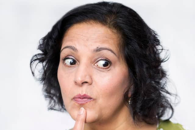 Edinburgh-based actor, writer and comic Lubna Kerr.