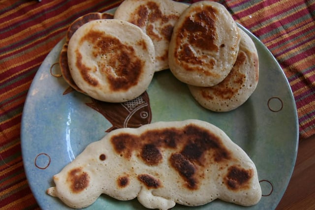 Scotch pancakes are also known as 'drop' or 'dropped scones', because of the action of dropping soft spoonfuls of the mixture into the pan. The recipe is very simple and they serve as a delicious breakfast or dessert. Scotch Pancakes are compared to their ‘American cousins’ but thought to have more history and tradition behind them.