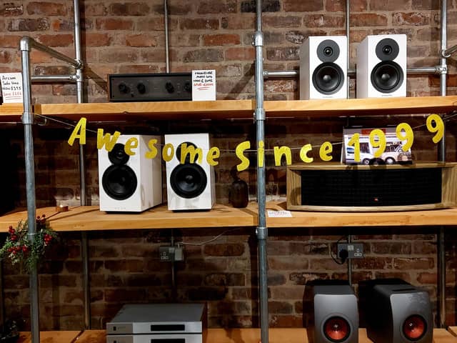 Some of the equipment on display in the Edinburgh outlet of audio dealer Loud & Clear, which is celebrating its 25th anniversary.