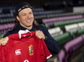 Hamish Watson familiarises himself with the Lions jersey. Picture: Craig Williamson/SNS