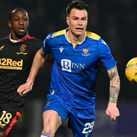 Melker Hallberg and Glen Kamara during a Cinch Premiership match between St Johnstone and Rangers at McDermid Park in March. (Photo by Rob Casey / SNS Group)