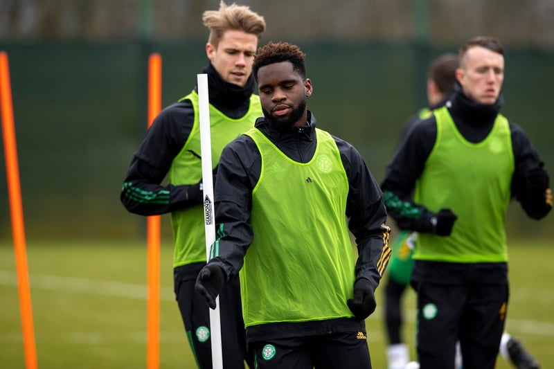 GLASGOW, SCOTLAND - MARCH 05:  Odsonne Edouard during a Celtic training session at Lennoxtown , on March 05, 2021, in Glasgow, Scotland. (Photo by Craig Williamson / SNS Group)