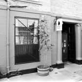 Exterior of legendary seafood restaurant Skippers bistro in Dock Place, Leith, September 1992.