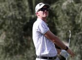 Martin Laird hits his tee shot on the 14th hole during round one of the Shriners Hospitals For Children Open at TPC Summerlin in Las Vegas. Picture: Matthew Stockman/Getty Images