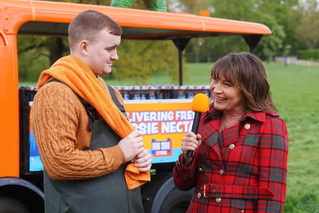 Lorraine Kelly meets Nessie Milker, Angus McLean as he sets off on his milk float tour of Scotland