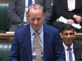 Deputy Prime Minister Dominic Raab winks at Deputy Labour Leader Angela Rayner during Prime Minister's Questions.
