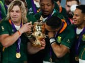 World Cup-winning scrum-half Faf de Klerk, left, is in the South Africa A team to play the Lions. Picture: AFP via Getty Images