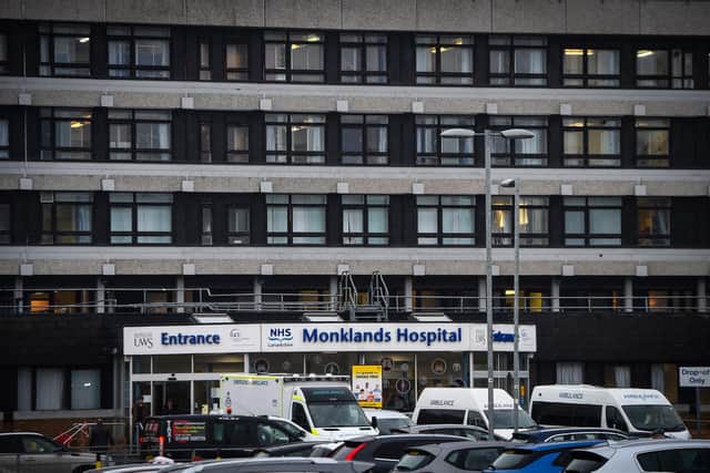 The victim was taken to Monklands Hospital to treat a serious facial injury (file image). Picture: Andy Buchanan/AFP via Getty Images.