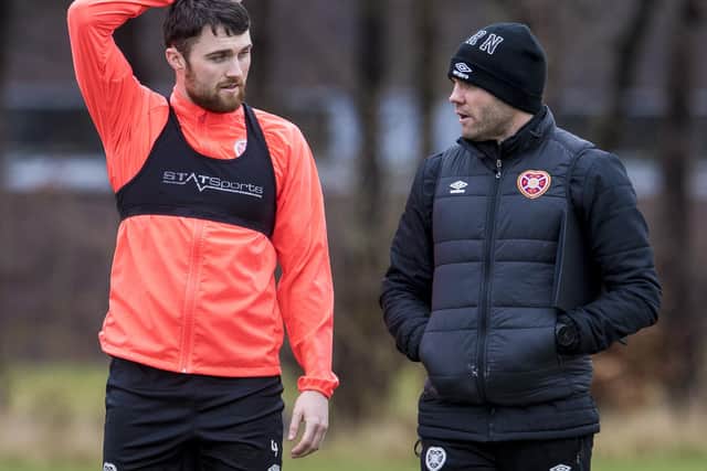 Hearts manager Robbie Neilson (right) has confirmed John Souttar will be available to face Rangers in the Scottish Cup final. (Photo by Ross Parker / SNS Group)