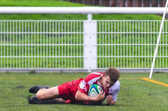 Christian Townsend scores a try for Borders & East Lothian's under-18s last year. Picture: Paul Devlin/SNS