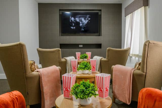 The cinema room allows residents to enjoy their favourite films