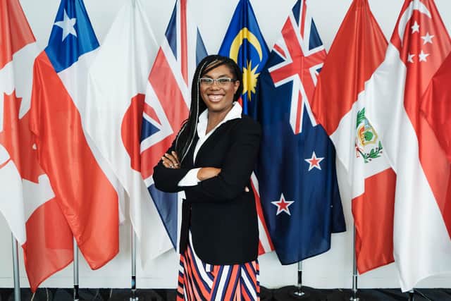Business Secretary Kemi Badenoch during a visit to Auckland for the signing of membership to CPTPP. Picture: Zahn Trotter/Department for Business & Trade/PA Wire