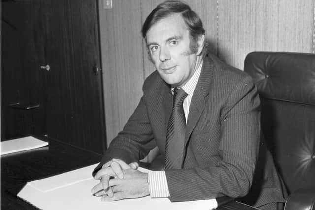 Lord Kirkhill pictured on his appointment as Minister of State for Scotland in 1975