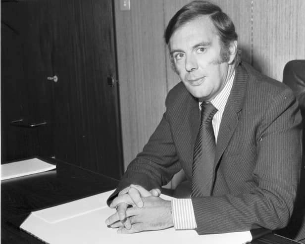 Lord Kirkhill pictured on his appointment as Minister of State for Scotland in 1975