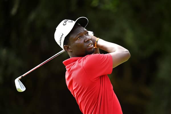Uganda's Ronald Rugumayo in action during day four of the Magical Kenya Open at Muthaiga Golf Club in Nairobi. Picture: Stuart Franklin/Getty Images.