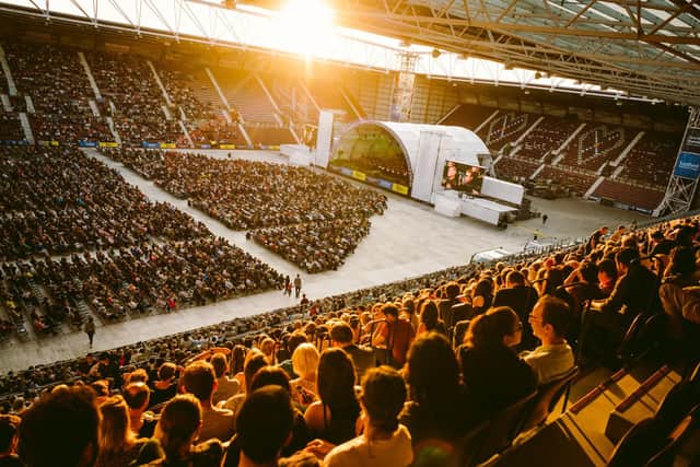 The Edinburgh International Festival moved its opening event out of the city centre to Tynecastle Park in 2019. Picture: Gaelle Beri