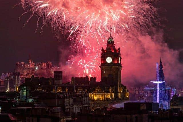 Edinburgh's Hogmanay fireworks. Picture: Jane Barlow/PA