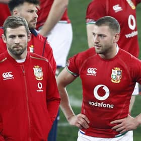 Dejection for Finn Russell, right, and Elliot Daly after the final whistle of the third Test. Picture: Steve Haag/PA Wire