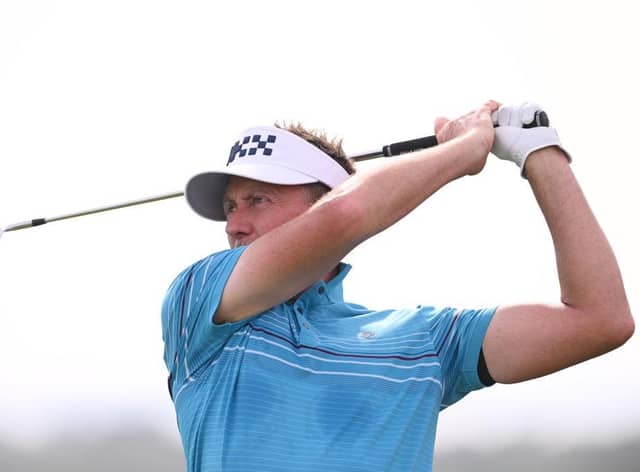 Ian Poulter plays a practice round at Yas Links in the build up to this week's Abu Dhabi HSBC Championship. Picture: Ross Kinnaird/Getty Images.