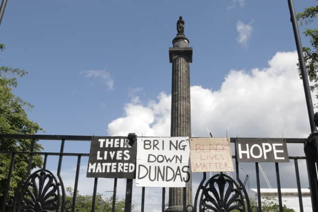 The Melville Monument in Edinburgh was targeted by protesters when the Black Lives Matter movement emerged two years ago:
Picture: Urquhart Media/BBC