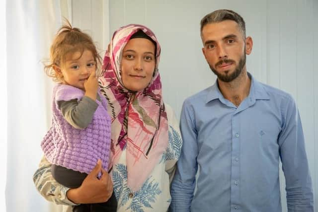 Murat and his family live in a container in a camp since the earthquake.