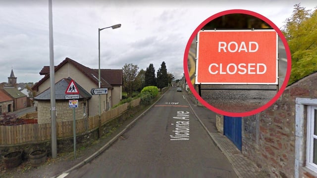 Properties on Victoria Avenue in Milnathort have been evacuated after 'unexploded' bomb discovered (Photo: Google Maps and PA).
