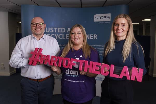 George Akers, Stork’s regional director HSSEQ, Ruth McIntosh, Clan’s business development manager and Nicola Murray, Stork’s regional director human resources
PIC DEREK IRONSIDE / NEWSLINE MEDIA