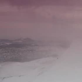 Kevin Kirk captured the incredibly rare phenomenon known as a 'Snownado' in the Pentland hills just above Edinburgh on Saturday.