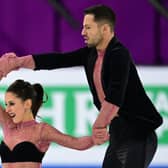 Lilah Fear and Lewis Gibson perform during the Ice Dance rhythm dance event of the ISU European Figure Skating Championship in Kaunas, Lithuania.