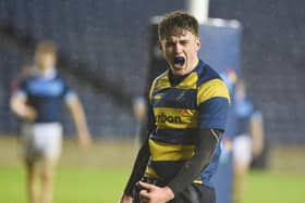 Ollie Smith scored a try for Strathallan in the Scottish Schools Cup final in 2017.