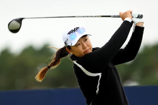 Mina Harigae is sharing the halfway lead in the AIG Women's British Open at Carnoustie. Picture: Picture: Andrew Redington/Getty Images.
