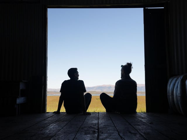 Keith and Kenny Macleod at Estancia La Peninsula, Chile