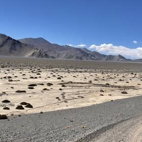 Driving in the Puna desert, a high-altitude plateau in the Catamarca Province of north-west Argentina. Pic: Sarah Marshall/PA.