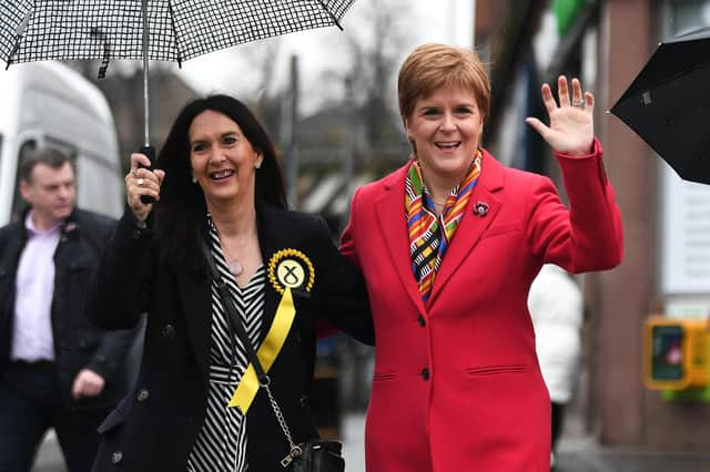 First Minister Nicola Sturgeon alongside Margaret Ferrier. Picture: John Devlin