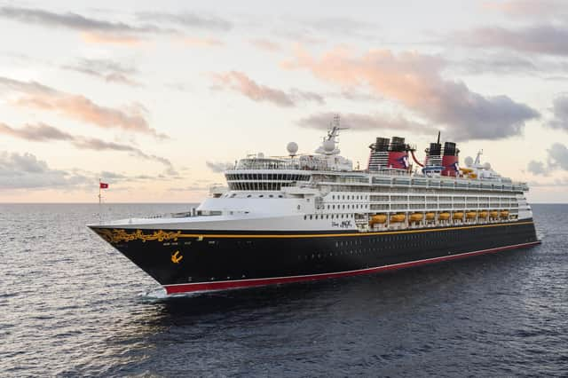 The Disney Magic at sea.