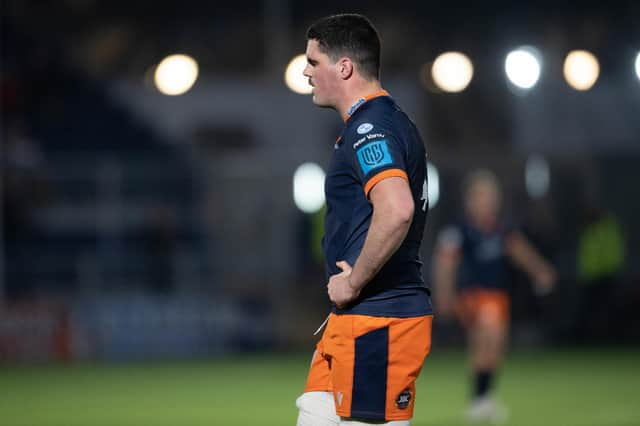 Edinburgh's Marshall Sykes was sent off against Zebre after his shoulder made contact with the head of Danilo Fischetti.  (Photo by Paul Devlin / SNS Group)