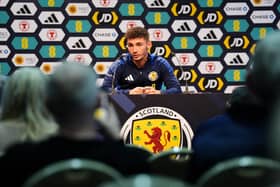 Scotland's Billy Gilmour during a press conference at the Garmisch Olympia Stadium in Garmisch-Partenkirchen, Germany. Picture date: Wednesday June 12, 2024.