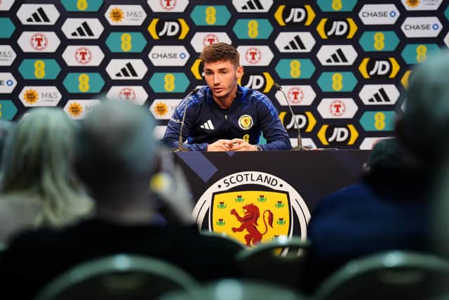 Scotland's Billy Gilmour during a press conference at the Garmisch Olympia Stadium in Garmisch-Partenkirchen, Germany. Picture date: Wednesday June 12, 2024.