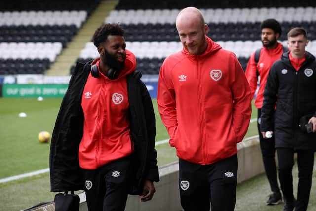 Hearts duo Beni Baningime and Liam Boyce have returned to first-team training.  (Photo by Alan Harvey / SNS Group)