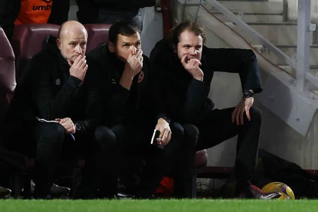 Hearts' Gordon Forrest, Lee McCulloch and manager Robbie Neilson have options at their disposal.