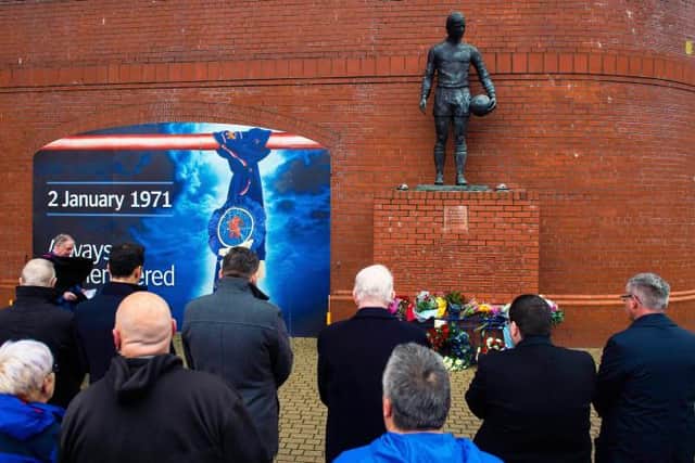 Tributes are paid outside Ibrox annually (Photo by Ross MacDonald / SNS Group)