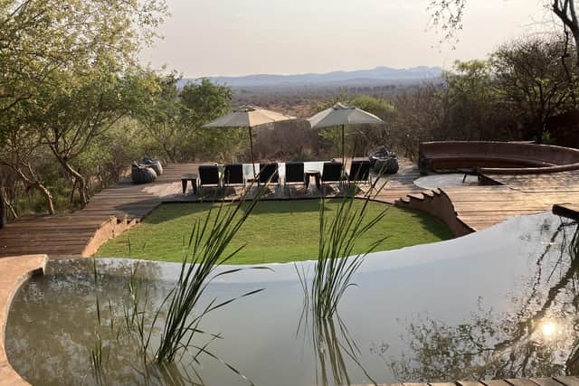 Dithaba camp at Madikwe Safari Lodge, where hillside suites overlook the sweep of the savannah plains where many of South Africa's wild animals roam and visitors can enjoy twice daily game drives. Pic: J Christie