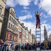 Street performers entertain the crowds on Edinburgh's Royal Mile during this year's Fringe. Picture: Jane Barlow/PA Wire