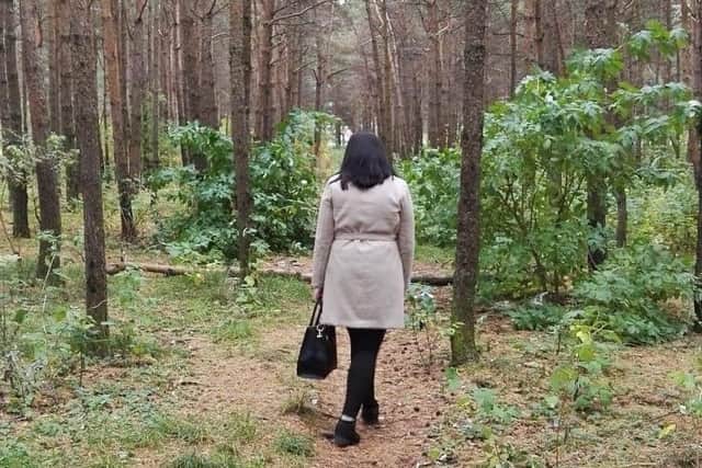 Lana on a previous visit home to Estonia