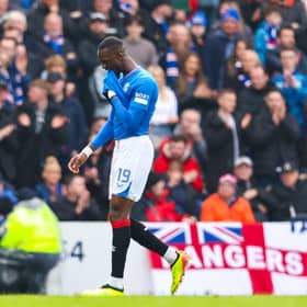 Rangers' Abdallah Sima looks dejected as he's forced off with an injury during the Scottish Cup semi-final win over Hearts. (Photo by Ross MacDonald / SNS Group)