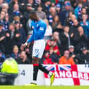 Rangers' Abdallah Sima looks dejected as he's forced off with an injury during the Scottish Cup semi-final win over Hearts. (Photo by Ross MacDonald / SNS Group)