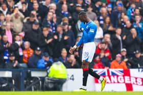 Rangers' Abdallah Sima looks dejected as he's forced off with an injury during the Scottish Cup semi-final win over Hearts. (Photo by Ross MacDonald / SNS Group)