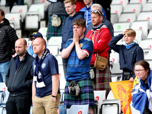 Fans look dejected after Scotland's Euros loss to the Czech Republic at Hampden Park (Picture: Robert Perry/Getty Images)